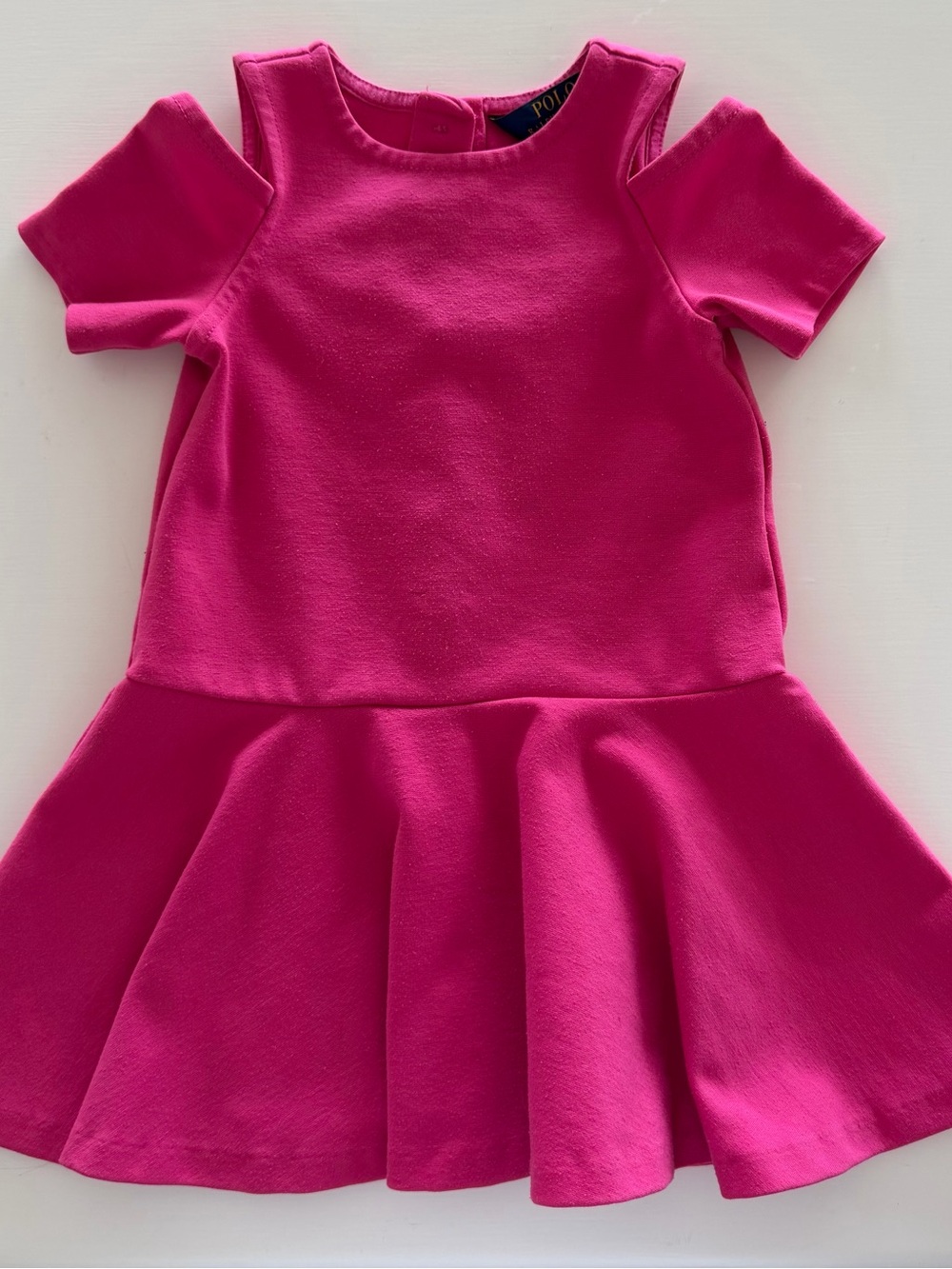 Ralph Lauren Pink Cold-Shoulder Dress — 3T